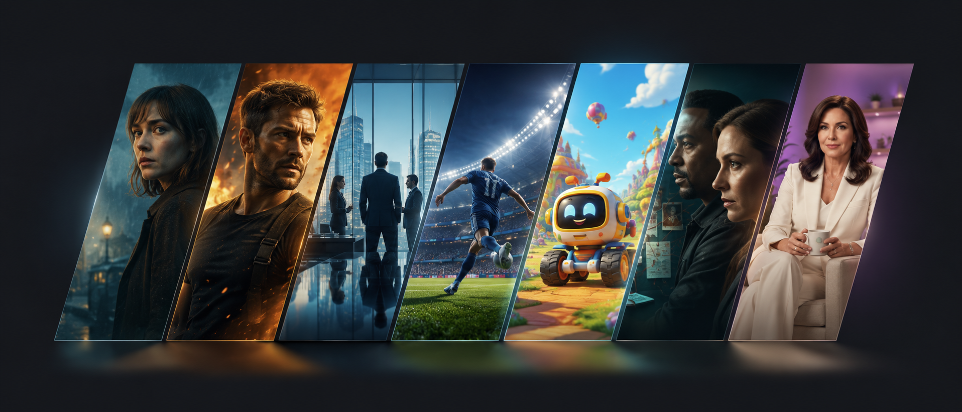 IPTV service preview on TV, smartphone and tablet